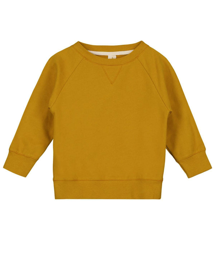 Little gray label baby girl 12-18m baby crewneck sweater in mustard
