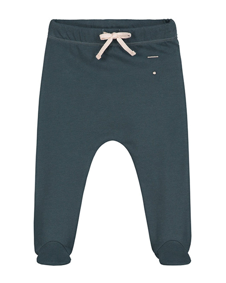 Little gray label layette baby footies in blue grey
