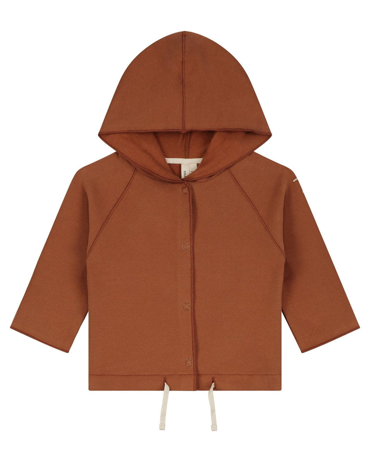 Little gray label layette baby hooded cardigan in autumn