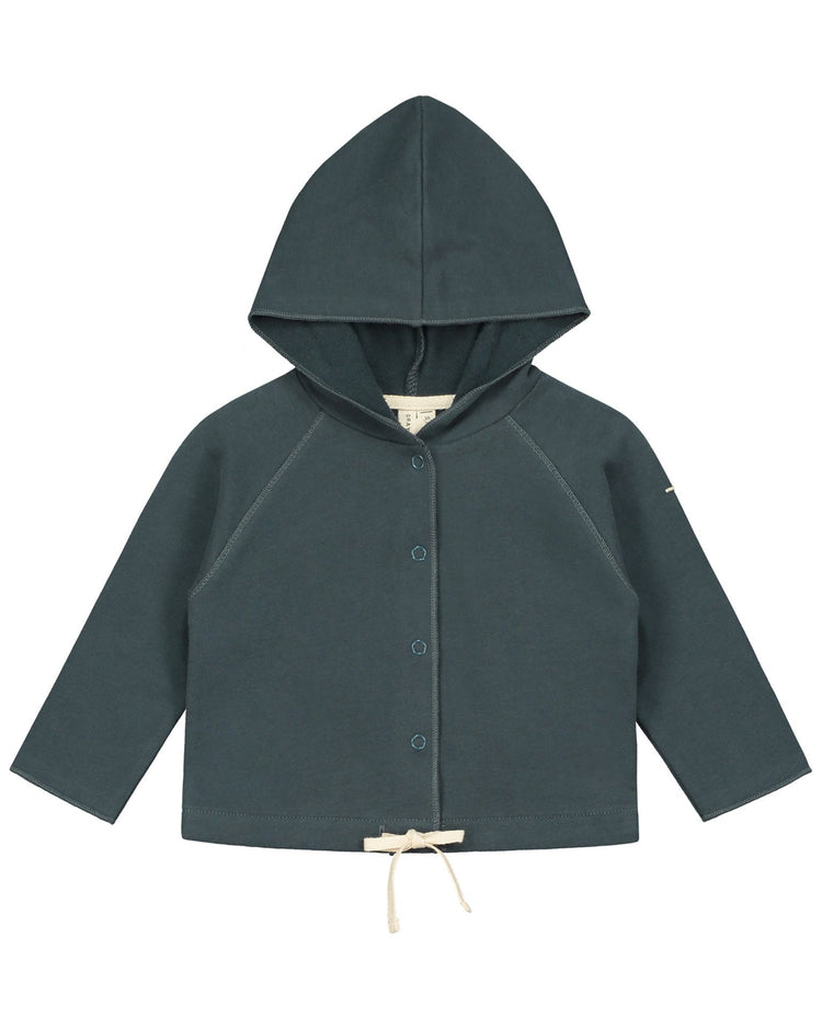 baby hooded cardigan in blue grey