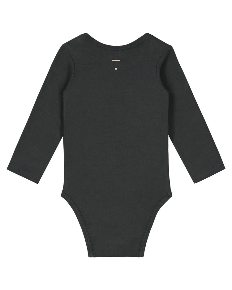 Little gray label layette baby long sleeve onesie in nearly black
