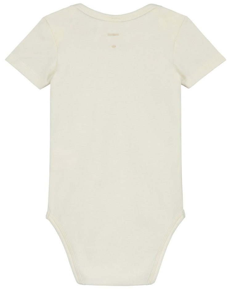 Little gray label baby boy baby onesie in cream
