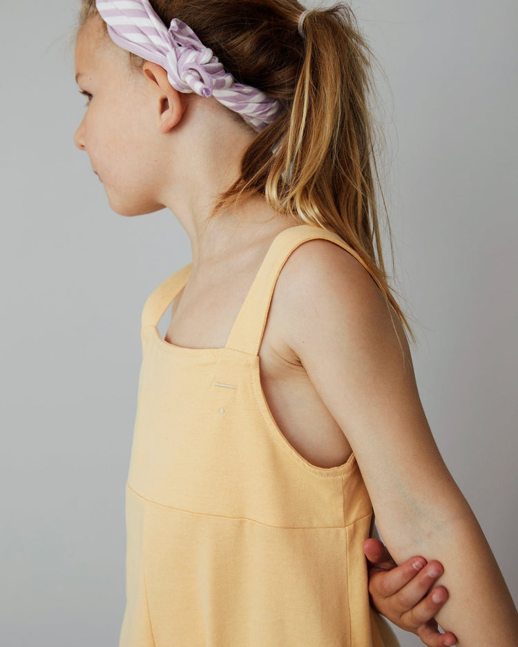 Little gray label girl boxy playsuit in apricot