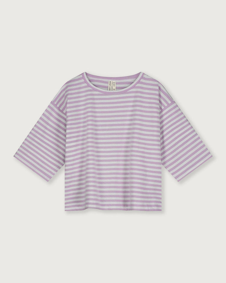 Little gray label girl dropped shoulder tee in purple haze + off white
