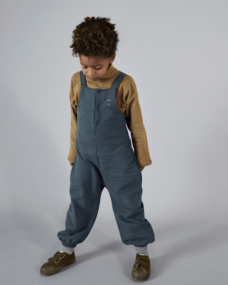 Little gray label kids dungaree suit in blue grey