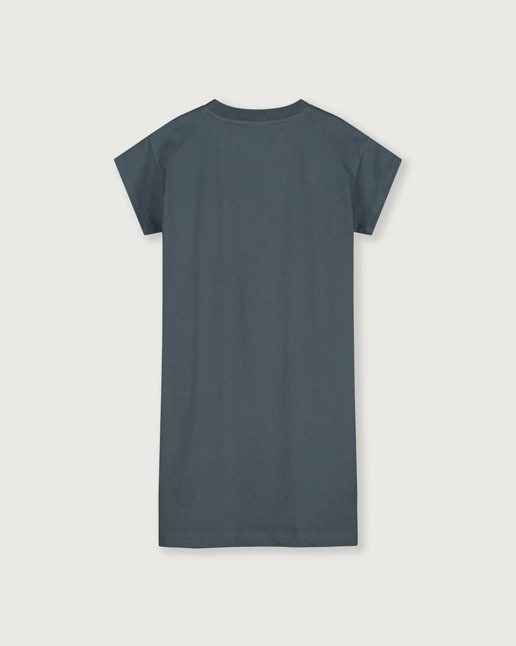 Little gray label girl long tee dress in blue grey