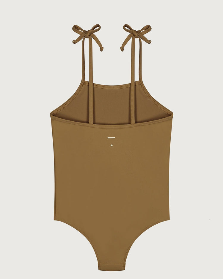 Little gray label girl swimsuit in peanut