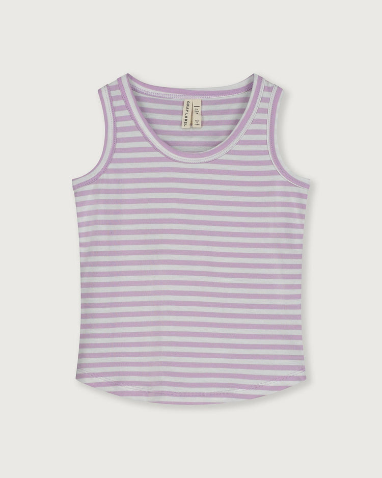 Little gray label girl tank top in purple haze + off white