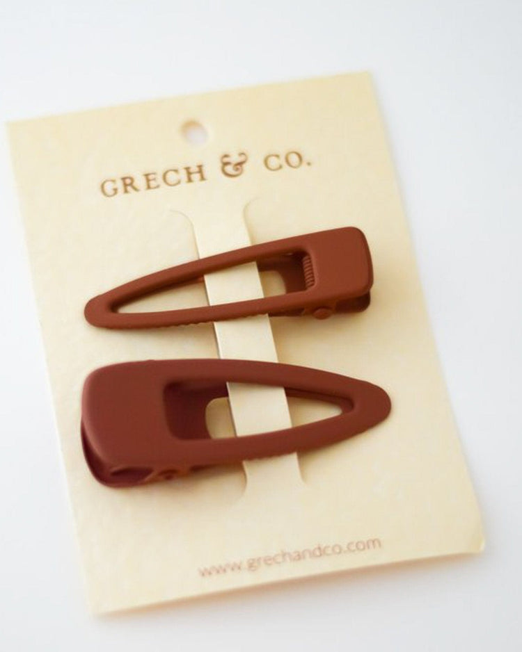 Little grech + co accessories matte clips set of 2 in rust