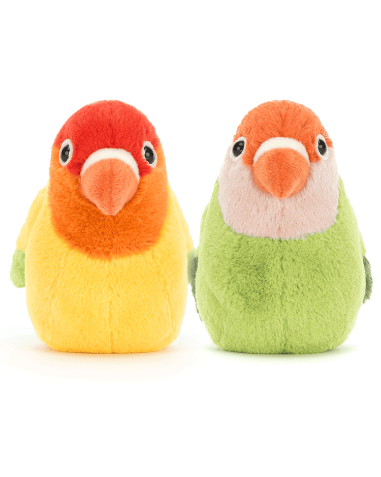 Little jellycat play a pair of lovely lovebirds