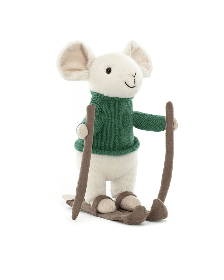 Little jellycat play merry mouse skiing