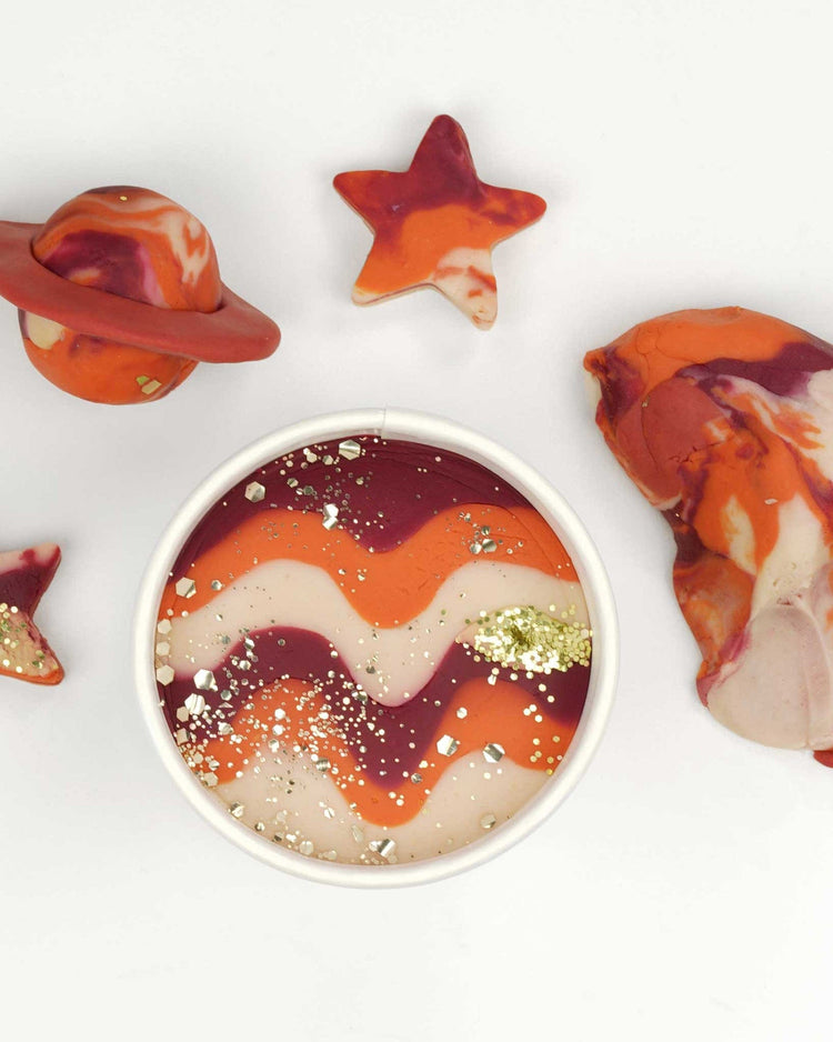 Little land of dough play spaced out dough cup