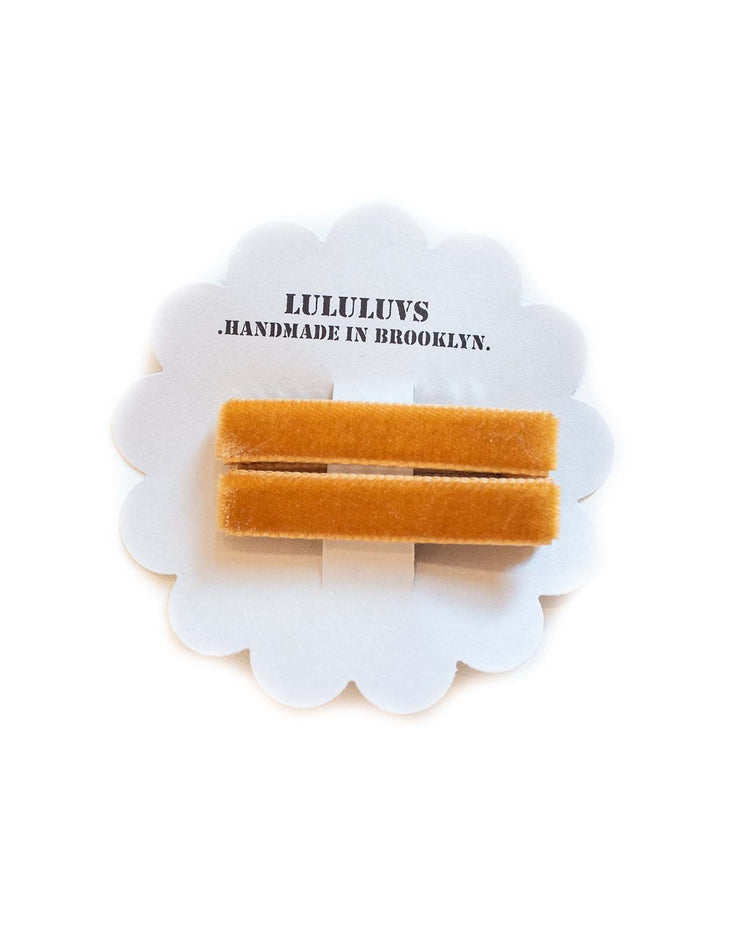 Little lululuvs accessories velvet bar clips in copper