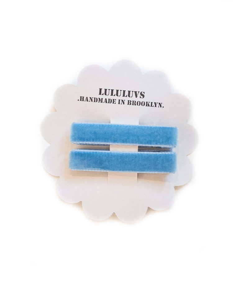 Little lululuvs accessories velvet bar clips in french blue