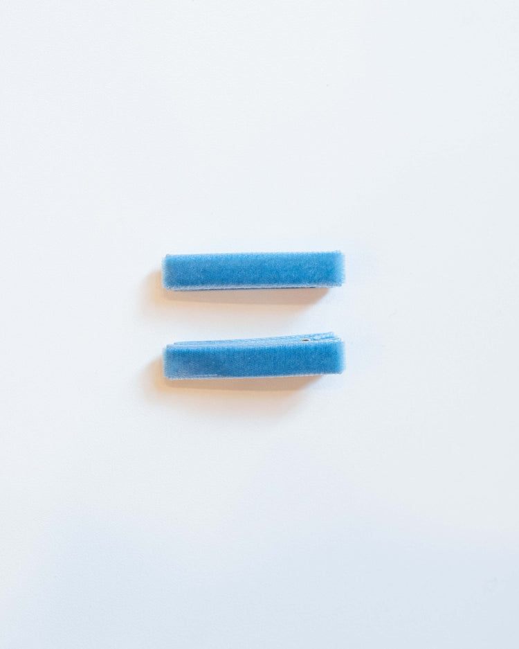 Little lululuvs accessories velvet bar clips in french blue