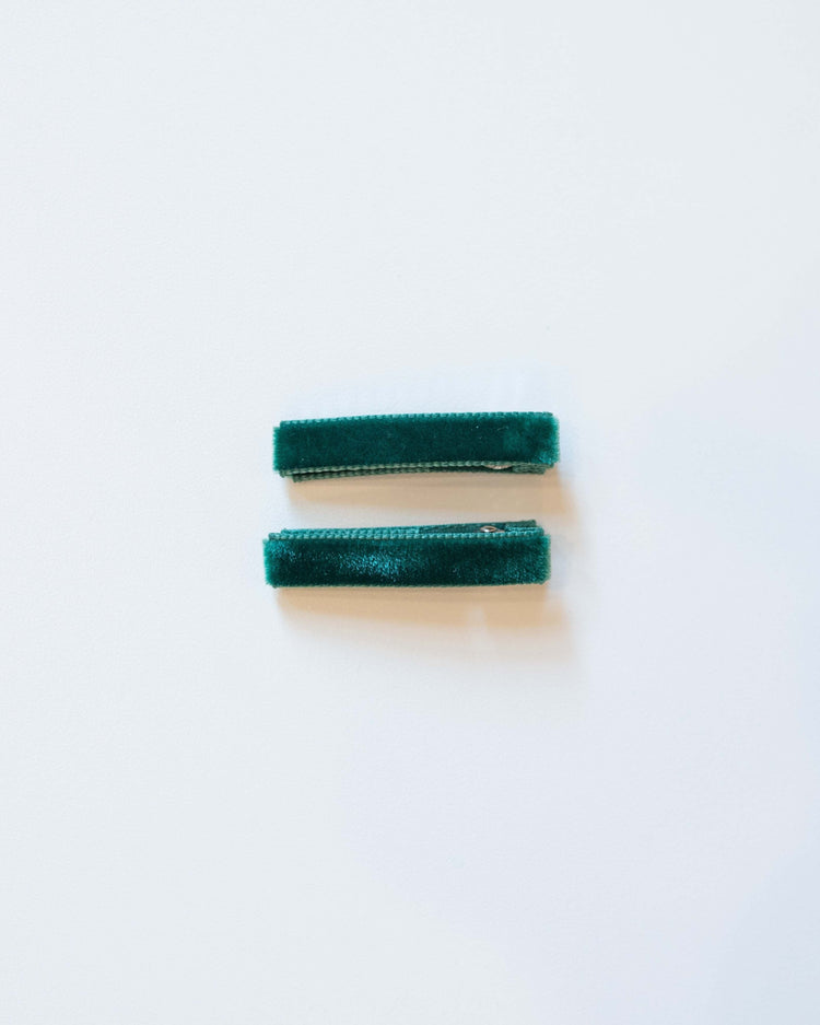 Little lululuvs accessories velvet bar clips in pine