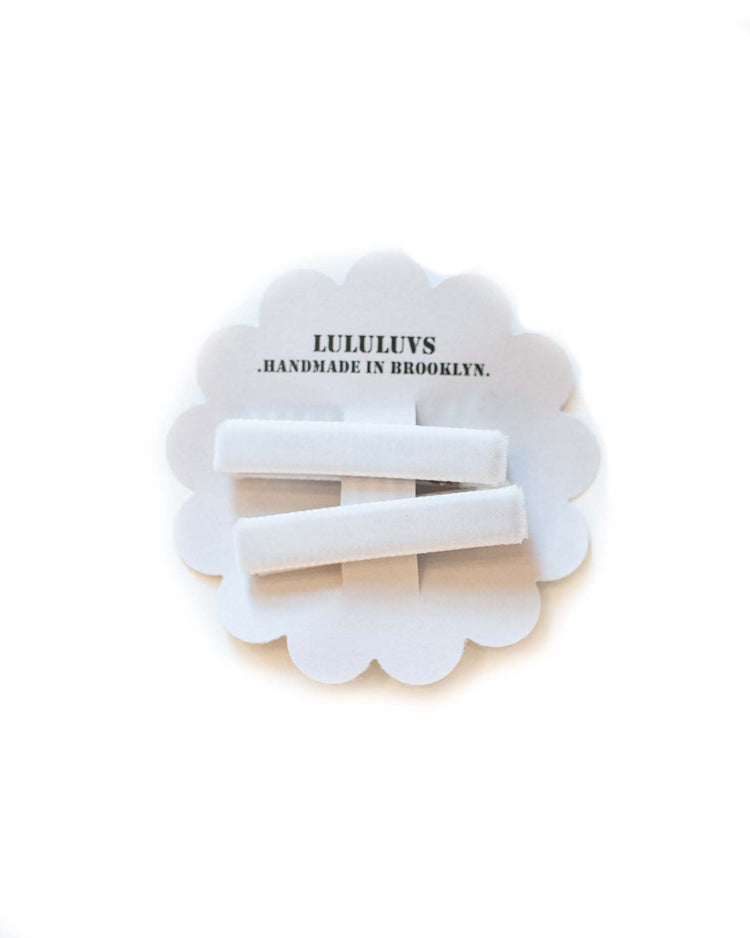 Little lululuvs accessories velvet bar clips in snow