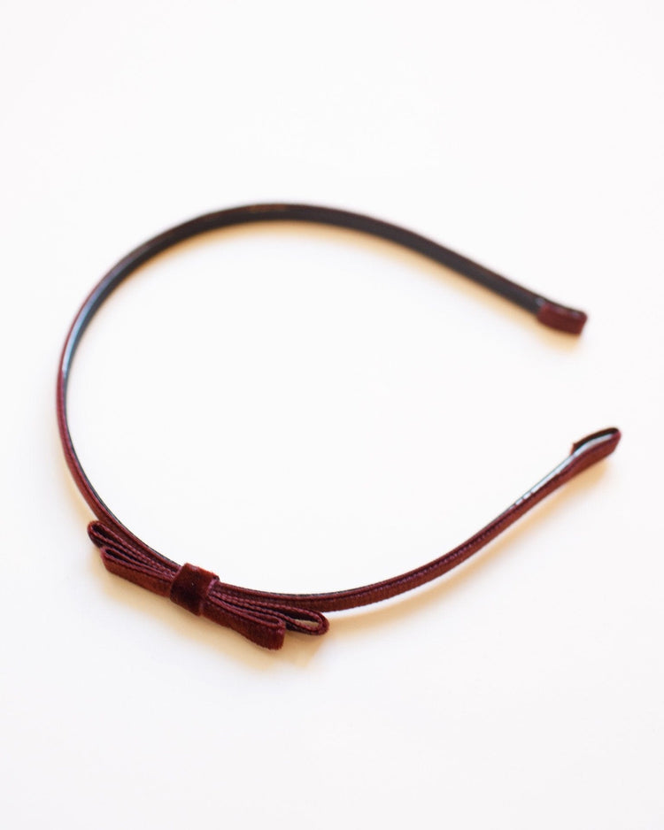 Little lululuvs accessories velvet headband in burgundy