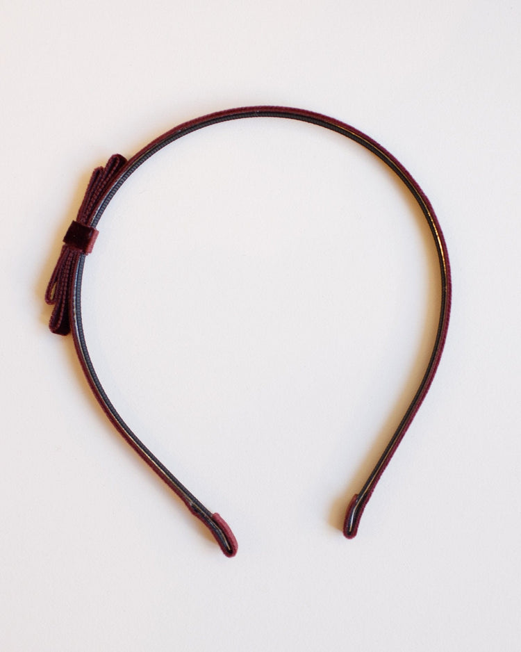 Little lululuvs accessories velvet headband in burgundy