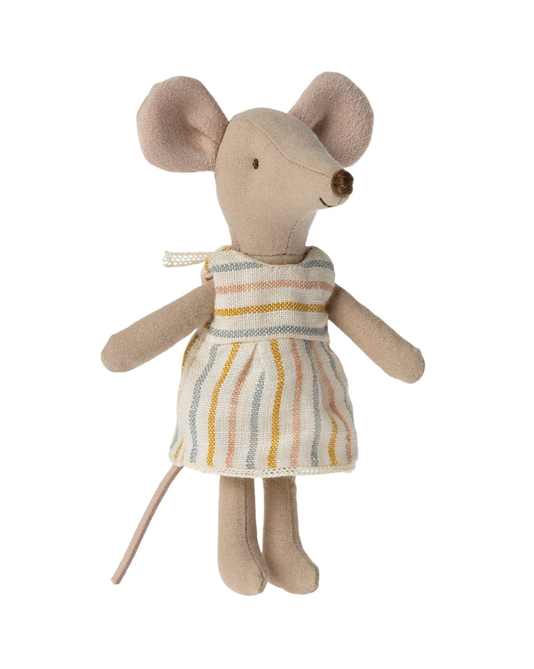 Little maileg play big sister mouse in matchbox stripe summer dress