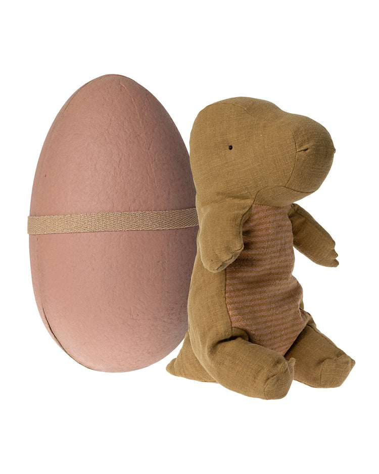 Little maileg play medium gantosaurus in egg in dark ocher