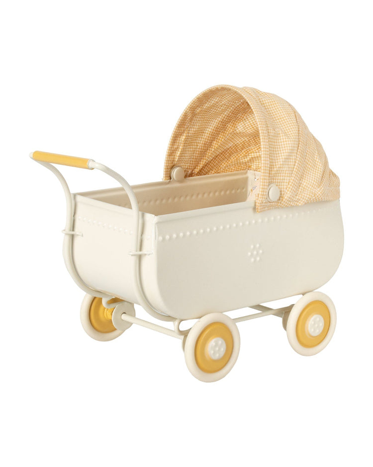 Little maileg play micro pram in yellow