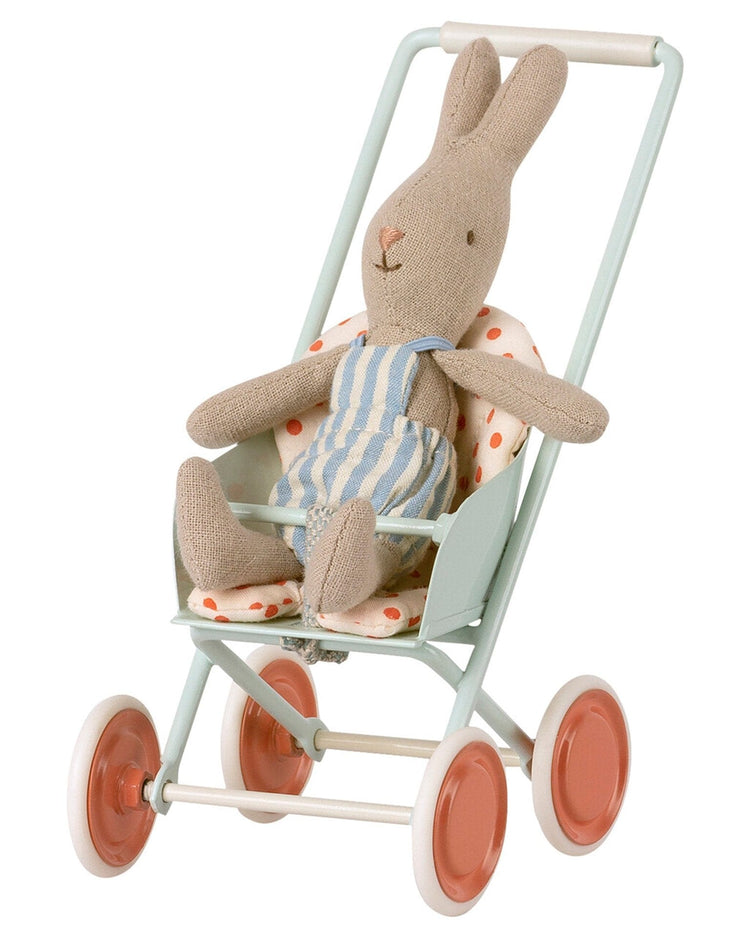 Little maileg play micro stroller in sky blue