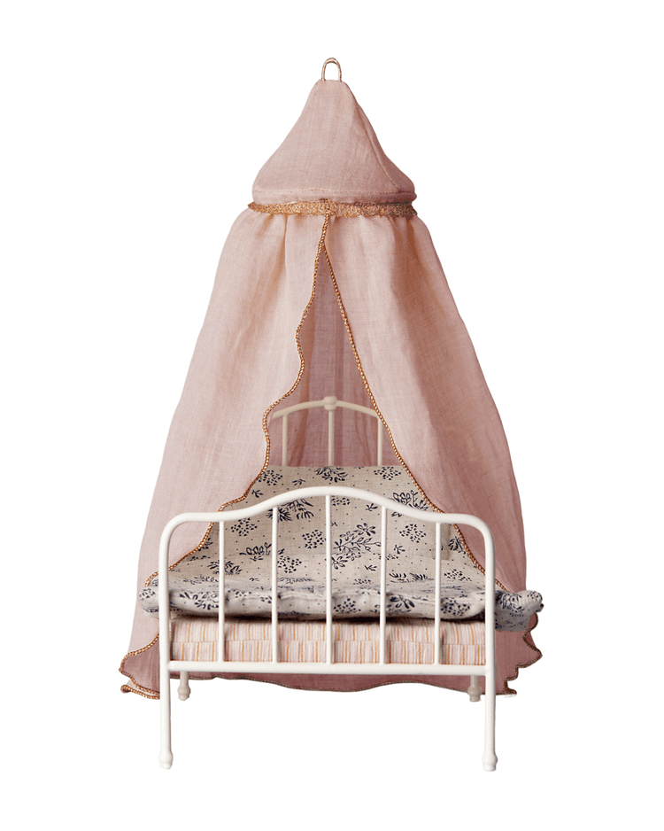 Little maileg play miniature bed canopy in Rose