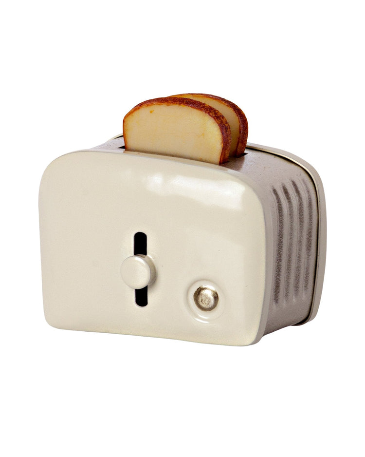Little maileg play miniature toaster + bread in off white