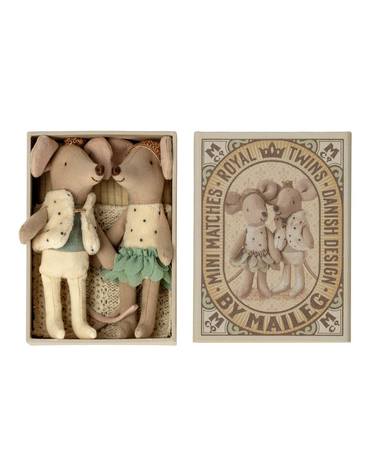 Little maileg play royal twins mice, little sister and brother in box