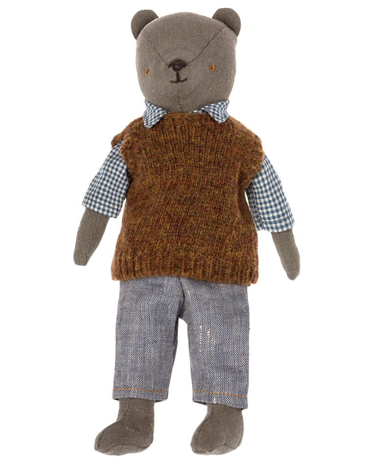 Little maileg play shirt, slipover + pants for teddy dad