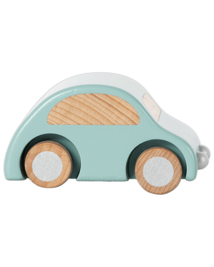 Little maileg play wooden car in light blue