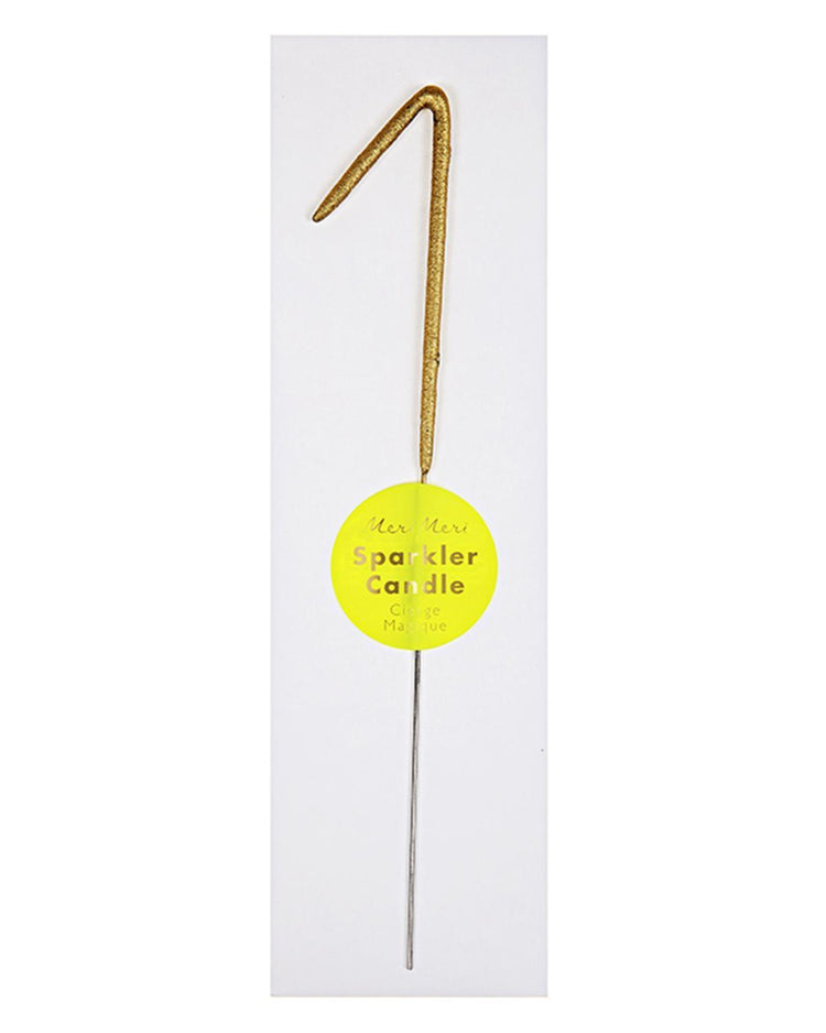 Little meri meri paper+party #1 sparkler in gold