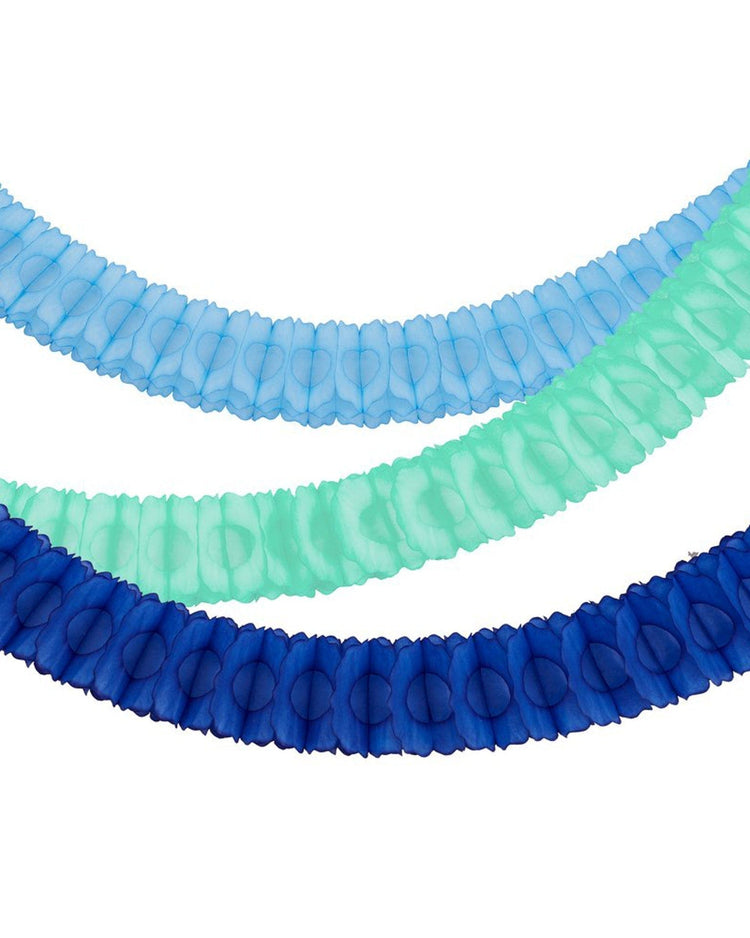 Little meri meri paper + party 3 blue honeycomb garlands