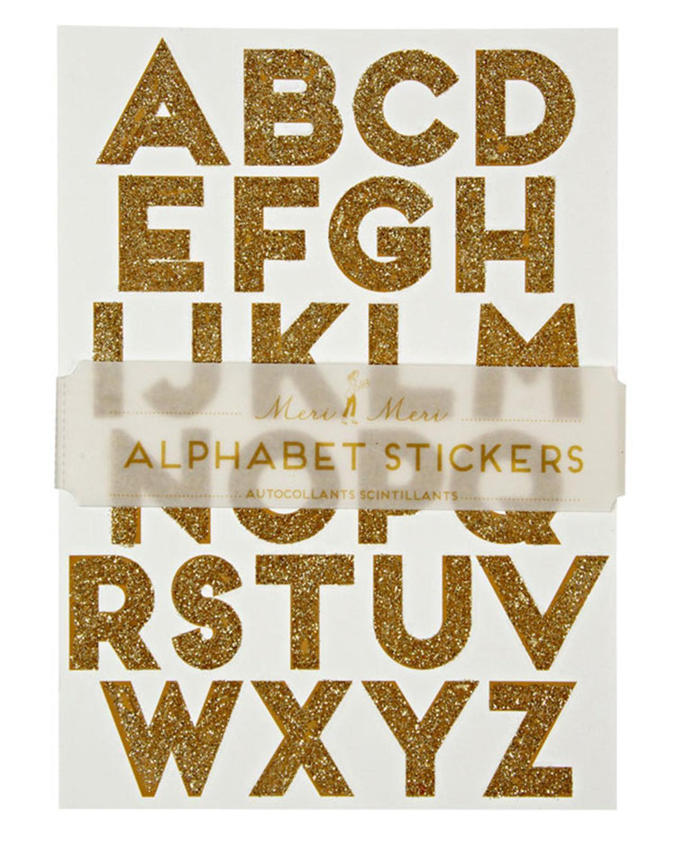 meri meri All Wrapped Up Alphabet Stickers in Gold party Little