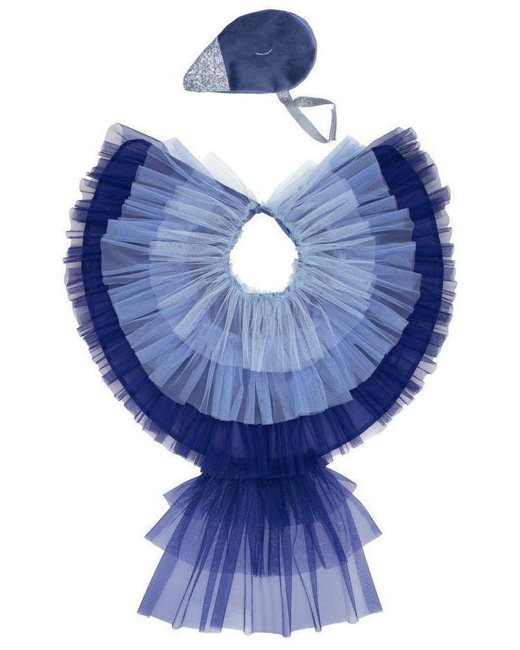 blue bird cape dress up set