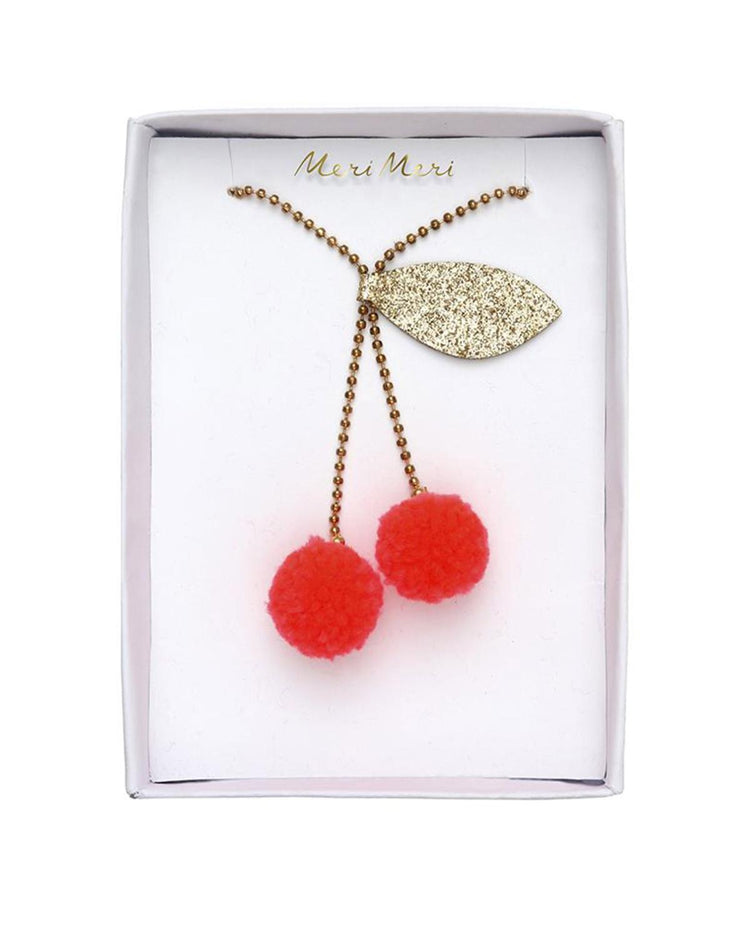 Little meri meri accessories cherry pompom necklace