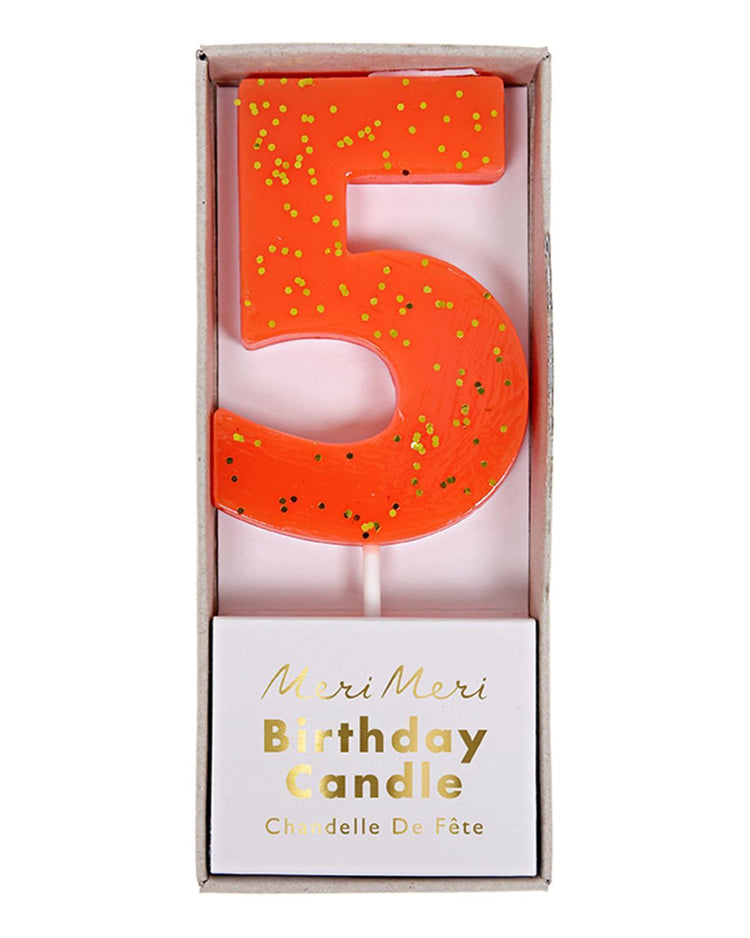 Little meri meri paper+party Coral #5 Candle