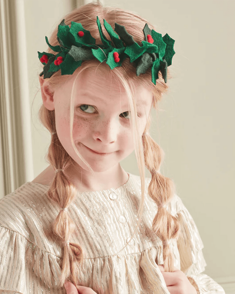 meri meri felt holly headband accessories Little
