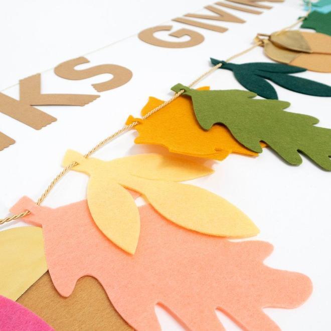 Little meri meri paper+party felt leaves thanksgiving garland