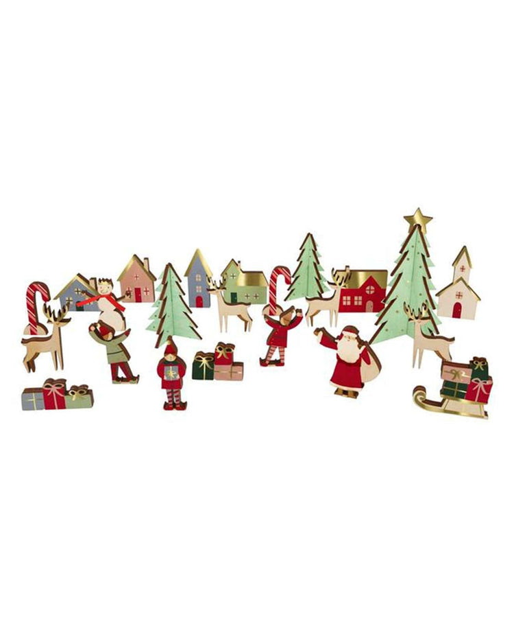 Little meri meri room festive village wooden advent calendar