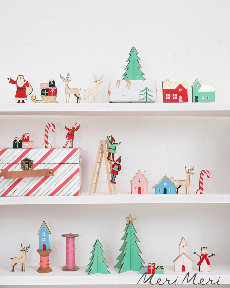 Little meri meri room festive village wooden advent calendar