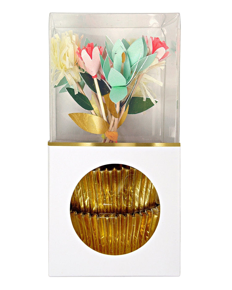 Little meri meri paper + party flower bouquet cupcake kit