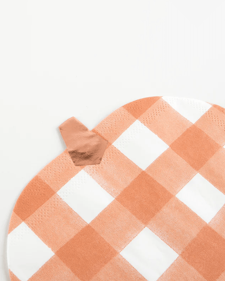 Little meri meri party gingham pumpkin napkins
