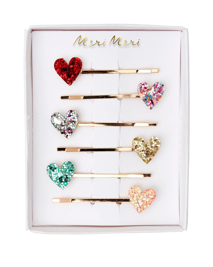 Little meri meri accessories glitter heart hair slides