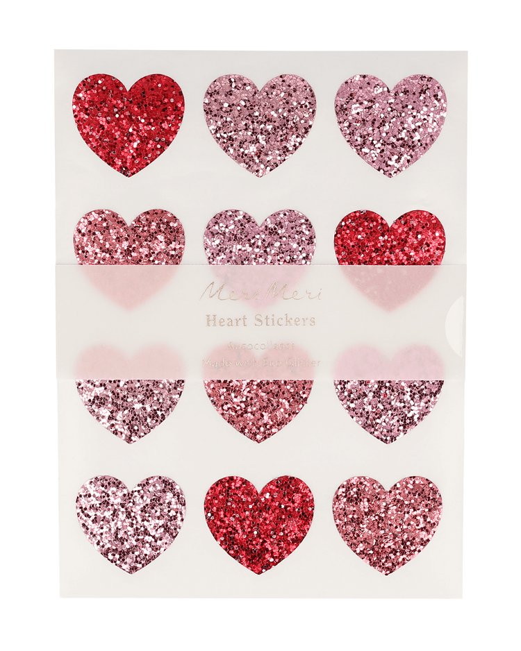 meri meri glitter heart stickers party Little