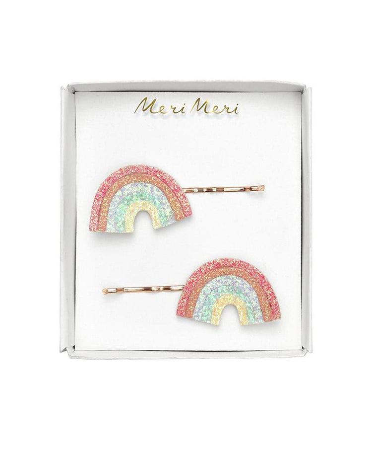 Little meri meri accessories glitter rainbow hair slides