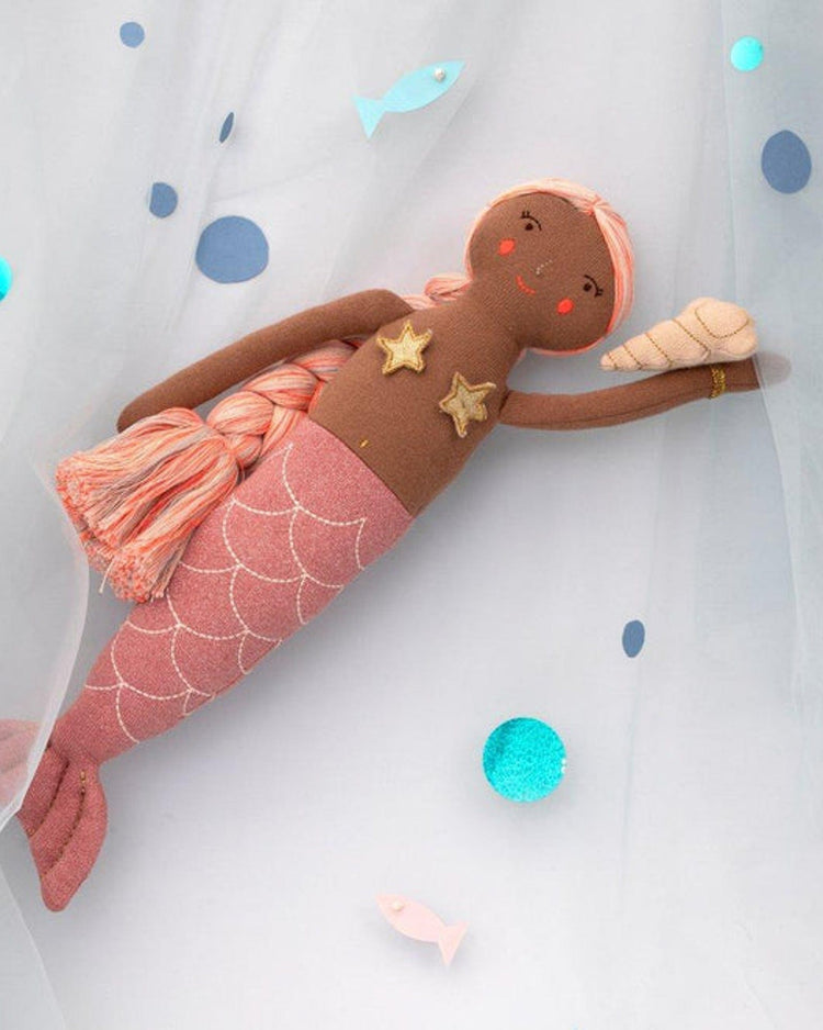 Little meri meri play jade pink knitted mermaid