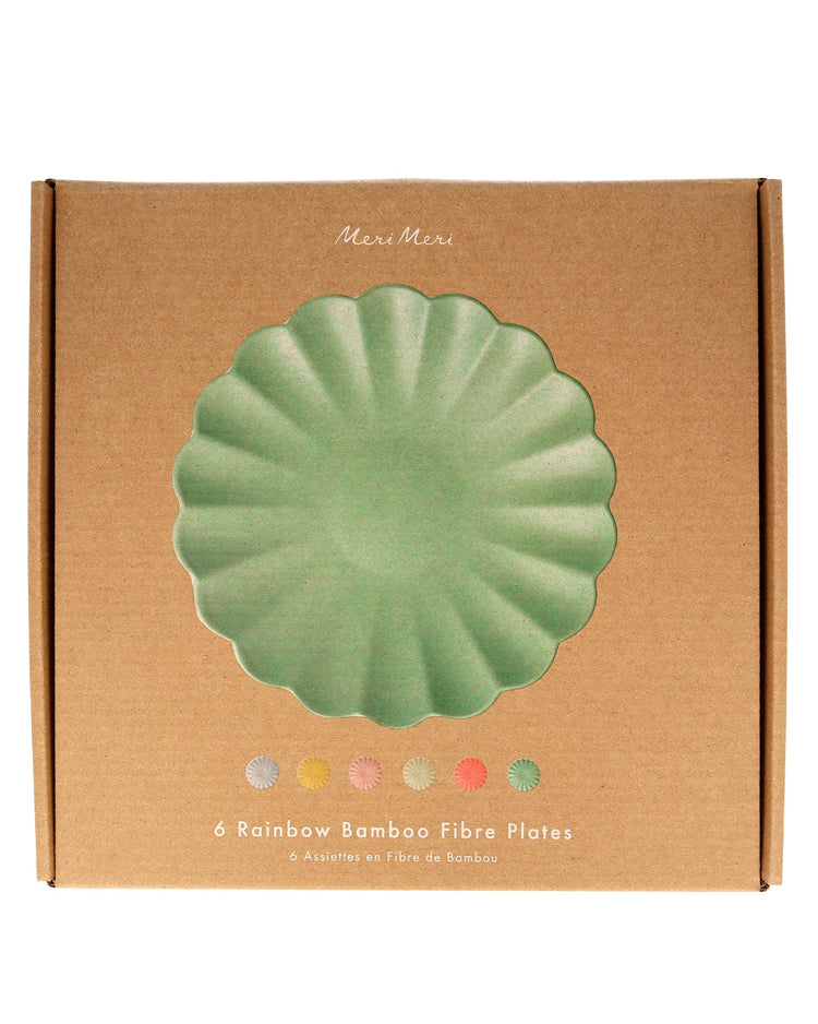 Little meri meri paper + party large bamboo fiber mixed colour plate set