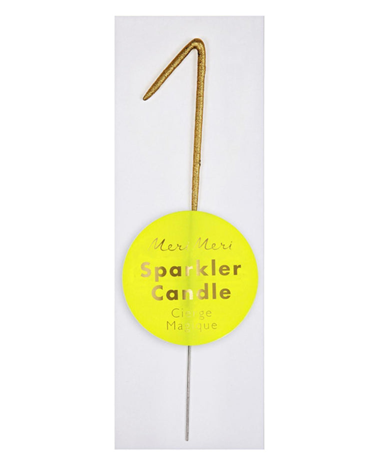 Little meri meri paper+party mini #1 sparkler in gold
